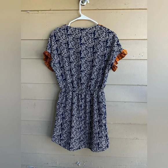 THML Anthropolgie V-Neck Animal/Floral Flutter Sleeve Pullover Frock - SZ Small - Picture 6 of 6